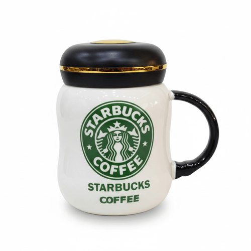 Ceramic Mug With Lid - White