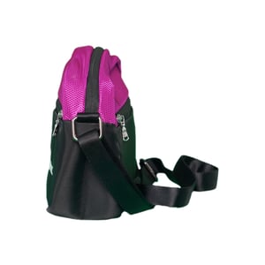 StripeInc Crossbody Net Pattern Bag For Unisex - Magenta