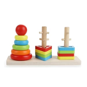 Rainbow 3 Column Tower Wooden Toys
