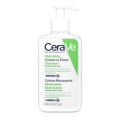 Cerave Hydrating Cream to Foam Cleanser for Normal to Dry Skin 473ml •
