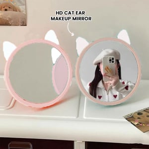 Cat Ear Makeup Mirror - Pink