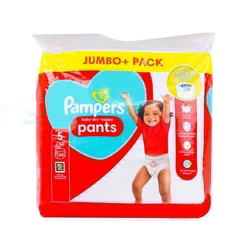 Pampers Jumbo Pack (Pant System) Size 5 (12-17KG) 64pcs•