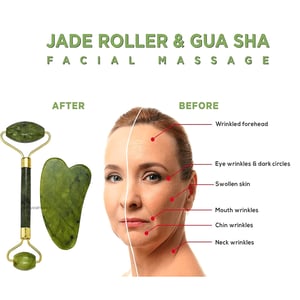 Daily Facial Massage Roller With Gua Sha - Green
