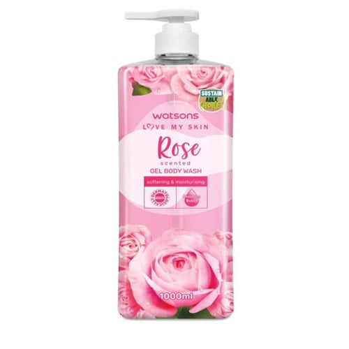 Watsons Love My Skin Rose Scented Gel Body Wash 1000ml •
