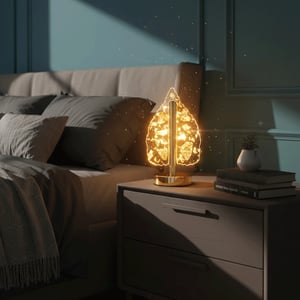 Golden Foil Ember Gilded Leaf Table Lamp