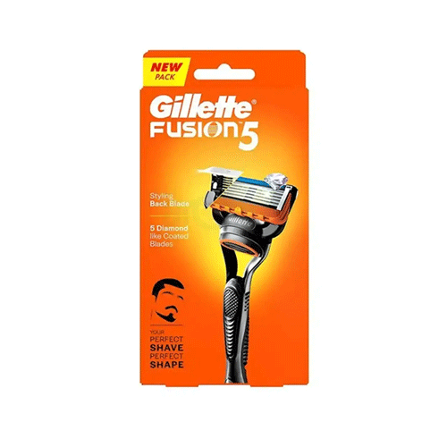 Gillette Fusion 5 Razor With Styling Black Blade And 5 Diamond Like Coated Blades  •