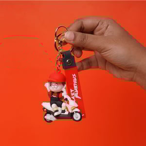 Silicon Scooty Girl Keyring - Red