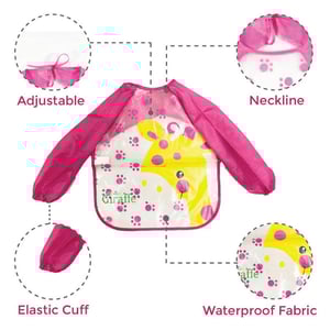 Semi Transparent Bib Apron - Pink Giraffe
