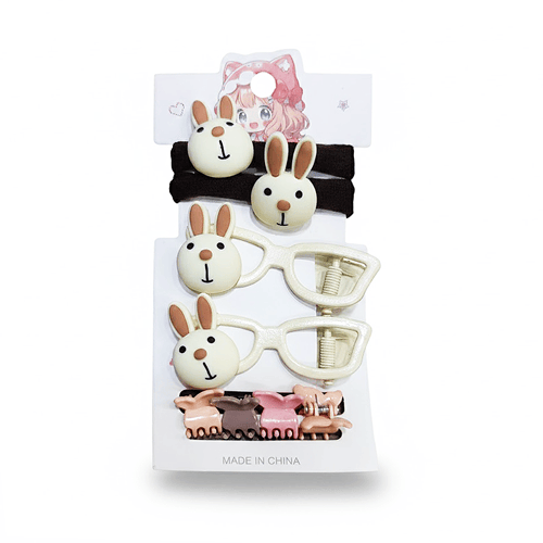 Baby Hair Accessories 8pcs Set - Rabbit