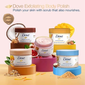 Dove Crushed Almond And Mango Butter  Exfoliating Body Polish 298g •