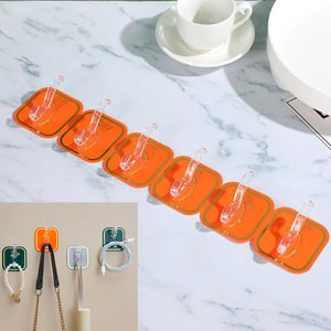 Plastic Adhesive Wall Hook 1pc - Orange