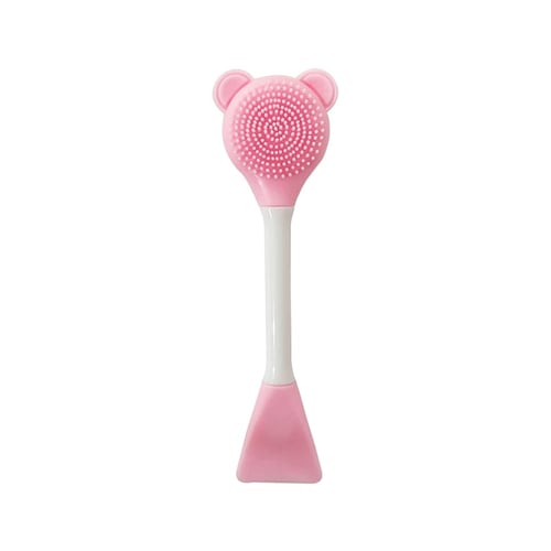 Multi-Functional Silicone 2-in-1 Face Scrubber & Spatula Stick - Baby Pink