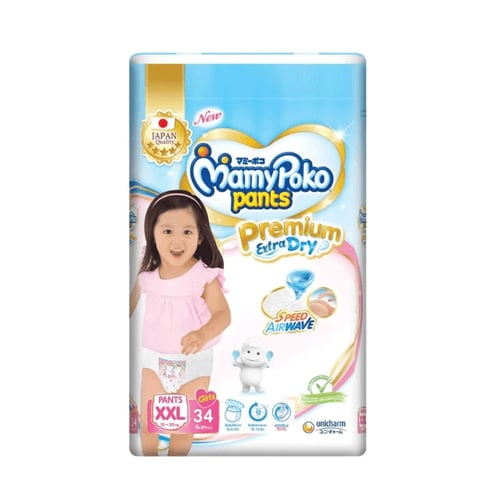 Mamy Poko Pants Premium Extra Dry Size - XXL (15-25kg) 34pcs (Girls)•