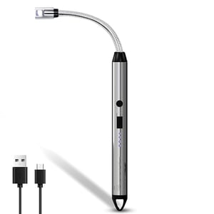 BBQ USB Rechargeable Flexible Electric Lighter - Silver