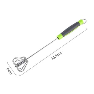 Semi Auto Stainless Steel Whisk - Bright Green