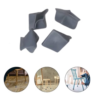 Square Shape Silicone Chair Leg Cover 4pcs - Payne Gray