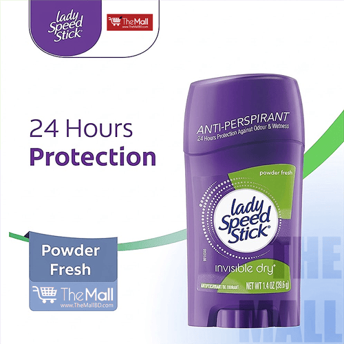 Lady Speed Stick Antiperspirant Deodorant Invisible Dry Powder Fresh 39.6g •
