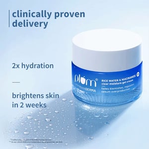 Plum 2% Niacinamide And Rice Water Clear Moisture Gel Cream 50g •