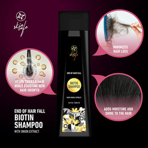 Skin Cafe End Of Hair Fall Biotin Shampoo With Onion Extract 250ml With Skin Cafe Silky Tresses Moisturizing Conditioner 120ml Combo