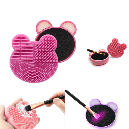 Silicone Makeup Brush Cleaner Pad - Hot Pink