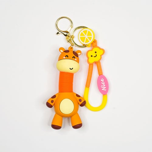 Giraffe Key Ring - Orange