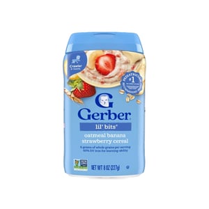 Gerber Lil Bits Oatmeal Banana Strawberry Cereal (8+ months) 227gm•