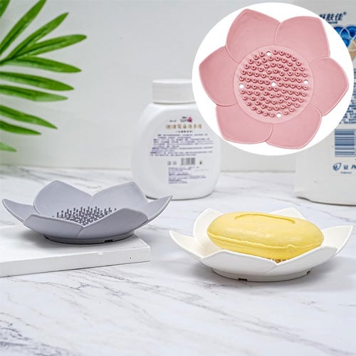 Silicone Lotus Soap Holder - Pink