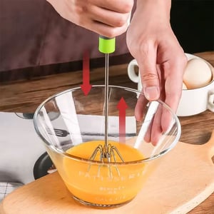 Semi Auto Stainless Steel Whisk - Yellow