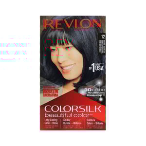 Revlon ColorSilk Beautiful 3D Hair Color - 12 Natural Blue Black  •