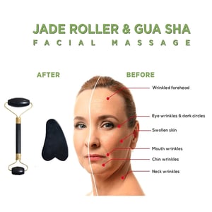 Daily Facial Massage Roller With Gua Sha - Black