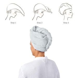 Ultra Soft Hair Wrap & Fleece Bath Towel - Gray