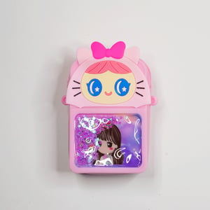 Baby Cartoon Silicon Popit Bag With Stardust - Baby Pink