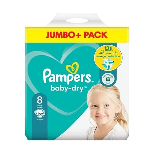 Pampers Jumbo Pack (Belt System) Size- 8 (17+ KG) 52pcs•