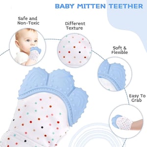 Silicone Teether Mitten Glove - Pink