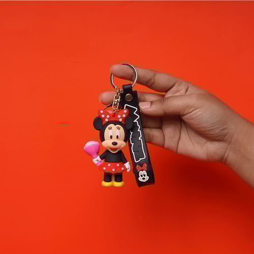 Silicon Minnie Mouse Keyring - Bouquet