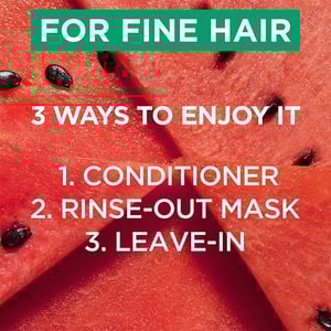 Garnier Ultimate Blends Plumping Hair Food Watermelon & Pomegranate 3-In-1 Hair Mask For Fine Hair 400ml •