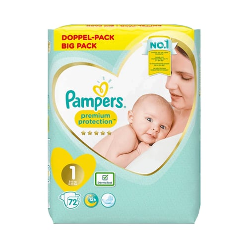 Pampers Premium Protection (Belt System) Size-1 (2-5 KG) 72pcs•
