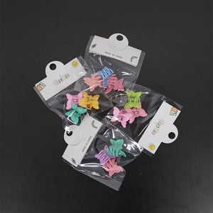 Multicolor Mini Butterfly Hair Clip 3pcs Set - Matte Finishing