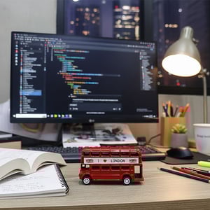 Metal Double Decker Bus Sharpener - Red