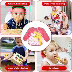 Semi Transparent Bib Apron - Pink Giraffe