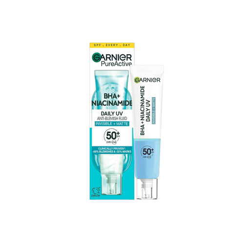 Garnier PureActive BHA + Niacinamide Daily UV Anti Blemish Fluid SPF 50+ 40ml •