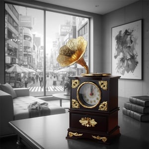 Antique Gramophone Style Alarm Clock