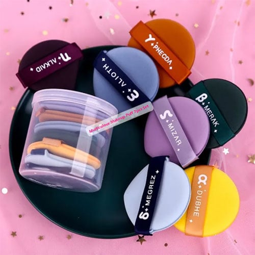Multicolour Makeup Puff 7pcs Set