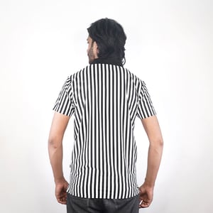Polo Shirt-Black and White Stripe