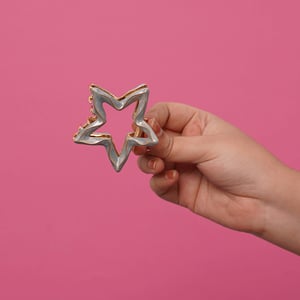 Star Shape Metal Hair Clip - Silver