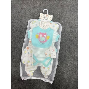 Honor Baby 6-9 Months Romper Suit 5pcs Set - Blue Owl