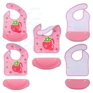 Bib With Portable Tray - Pink