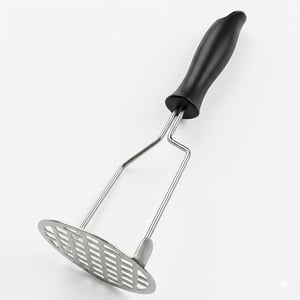 Stainless Steel Potato Masher With Plastic Handle - Black