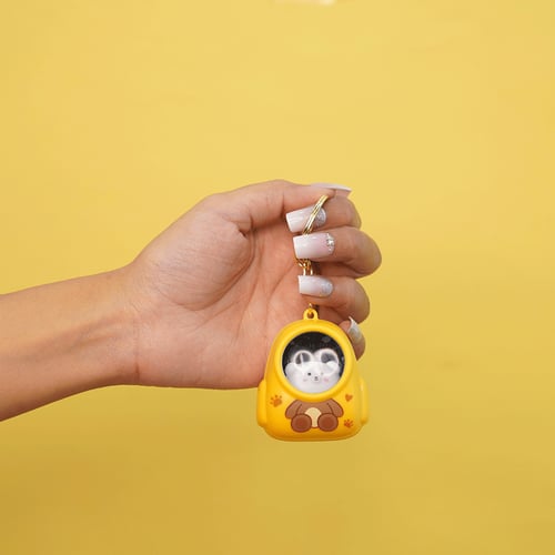 Animal Backpack Hanging Pendant Light Glowing Keychain - Yellow Bear