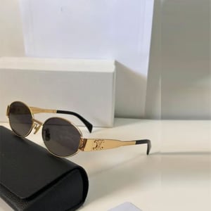 Women Oval Shape Metal Frame Sunglass